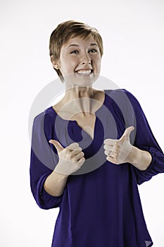 Thumbs up Teenage Girl