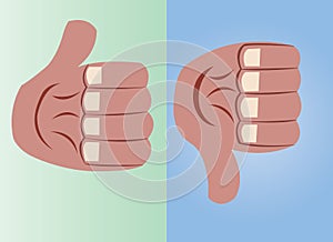 Thumbs up thumbs down