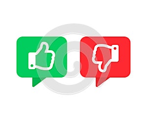 Thumbs up thumbs down vector icons. Like and dislike symbols isolated. Vector illustration EPS 10