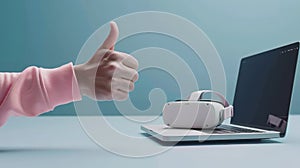 A Thumbs Up for VR Tech.AI generated image