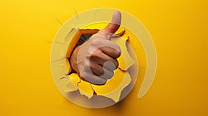 The Thumbs Up Through Wall.AI generated image