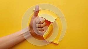 The thumbs up through wall.AI generated image