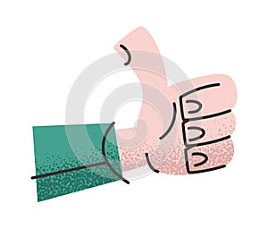 Thumbsup like blogging hand gesture