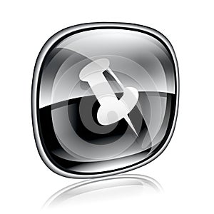 thumbtack icon black glass.