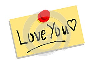 Thumbtack note Love You