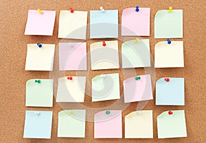 Thumbtack and note paper group