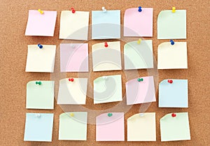 Thumbtack and note paper group photo