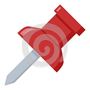 Thumbtack or Pushpin Flat Icon on White