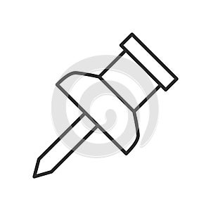 Thumbtack or Pushpin Outline Flat Icon