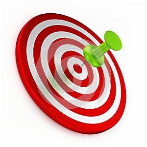 Thumbtack On Red Target