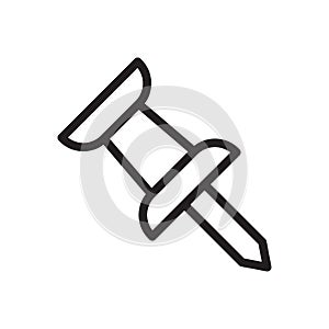 Thumbtack vector thin line icon