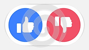 Thump up and thump down hands icon, vector illustration