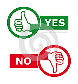 Thumps up and thumps down voting concept