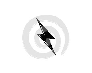 Thunder and Bolt Lighting Flash Icons Set. Flat Style on Dark Background