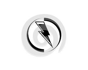 Thunder and Bolt Lighting Flash Icons Set. Flat Style on Dark Background