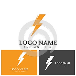 Thunder and Bolt Lighting Flash Icons Set. Flat Style on Dark Background. Vector - Vector.