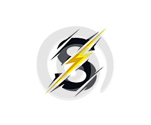 Thunder Flash S Letter Logo Icon. photo