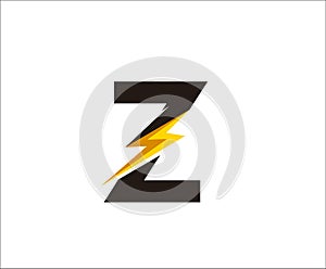 Thunder Bolt Z Letter Logo Icon.