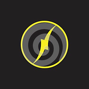 Thunder circle simple geometric logo vector