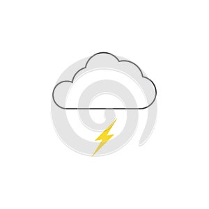 Thunder cloud icon design template vector isolated