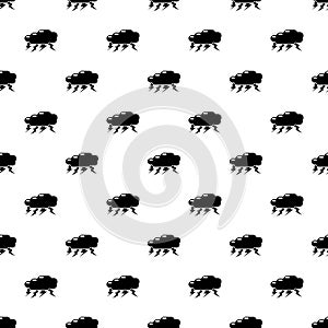 Thunder cloud icon, simple black style