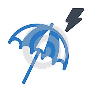 Thunder glyph colour vector  icon