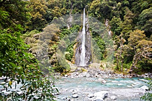 Thunder creek fall in tropical forest