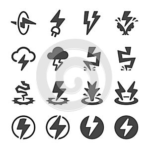 Thunder icon set photo