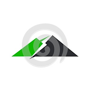 Thunder flash mountain energy symbol logo vector