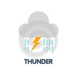 Thunder flat icon design style illustration on white background