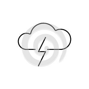 Thunder icon element of weather icon for mobile concept and web apps. Thin line thunder icon can be used for web and mobile.
