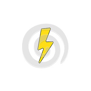 Thunder icon. Lightning vector isolated. Modern simple flat warning sign. Electr icty nternet concept. Trendy nature photo