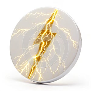 Thunder lightning bolt 3D icon isolated on white background photo