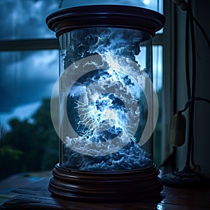 Thunder and Lightning Storm in the Hour Glass of Time photo