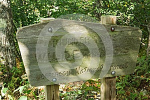 Thunder Ridge Wilderness Sign on Appalachian Trail