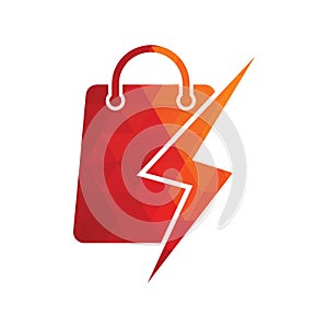 Thunder Shop Logo design vector.