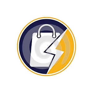 Thunder Shop Logo design vector.