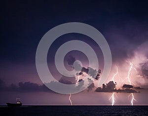 Thunder storm lightning