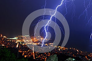 Thunder storm night photo