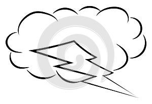Thunder storm sketch, illustration, vector