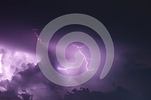 Thunder storms in raining time