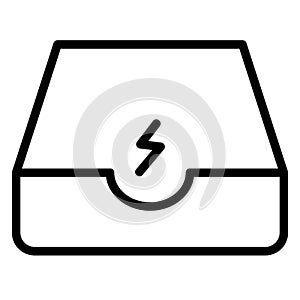 Thunder with tray, Email   Isolated Vector icon which can easily modify or edit