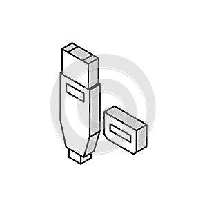 thunderbolt port isometric icon vector illustration