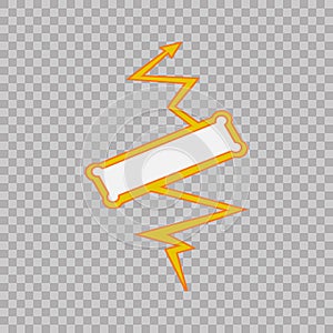 Thunderbolt sign on tranparent background.Vector Superhero Sign. Flash Icon. Color Flat Vector Icon of Power