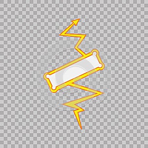 Thunderbolt sign on tranparent background.Vector Superhero Sign. Flash Icon. Color Flat Vector Icon of Power