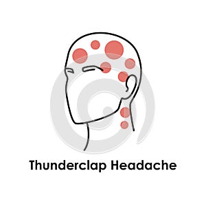 Thunderclap Headache color icon. Vector isolated illustration