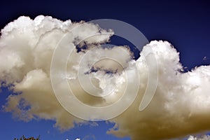A thundercloud in the evening sky. Cumulonimbus clouds