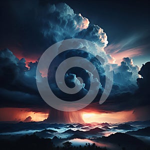 Thunderclouds A dramatic display of dark towering thunderclouds