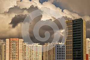 Thunderclouds over the city