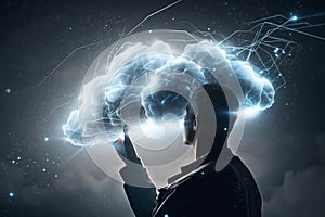 Thundering High-Tech Cloud Computing: A Futuristic 8K Cartoon with Hyper Detail photo